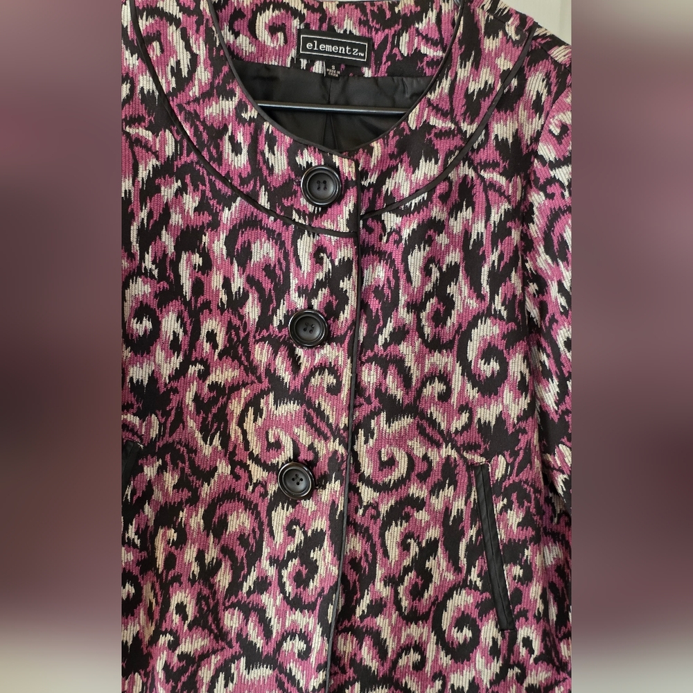 Element Pink And Black Patterned Button Down Shirt - image 4